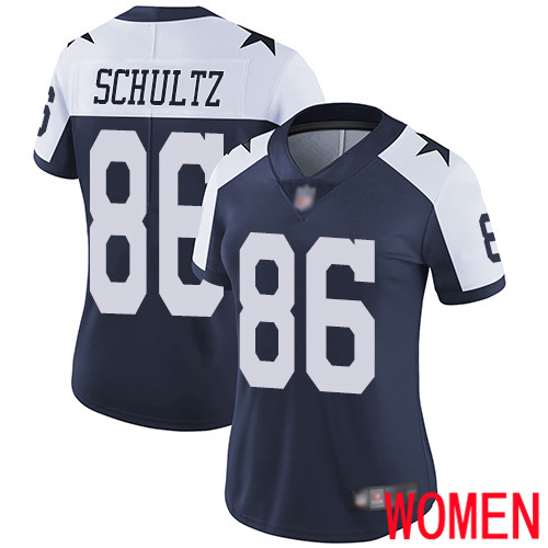 Women Dallas Cowboys Limited Navy Blue Dalton Schultz Alternate 86 Vapor Untouchable Throwback NFL Jersey